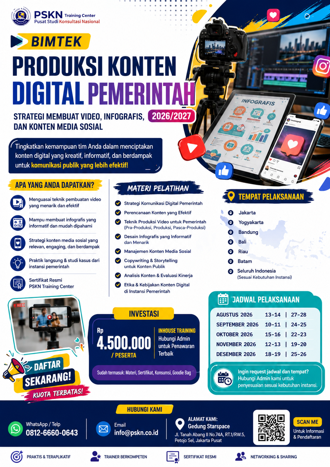 Bimtek Produksi Konten Digital Pemerintah 2026/2027: Strategi Membuat Video, Infografis, dan Konten Media Sosial