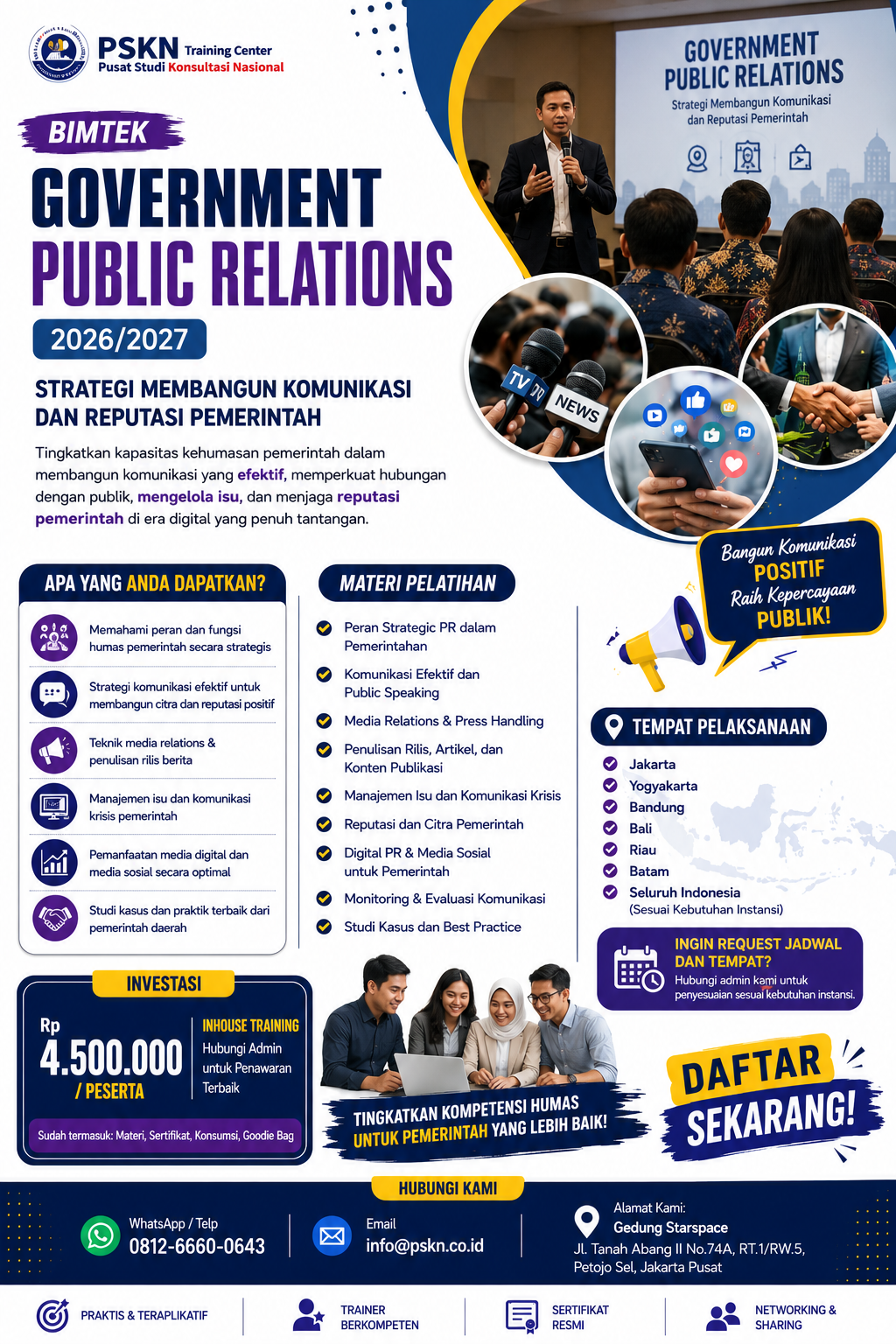 Bimtek Government Public Relations 2026/2027: Strategi Membangun Komunikasi dan Reputasi Pemerintah
