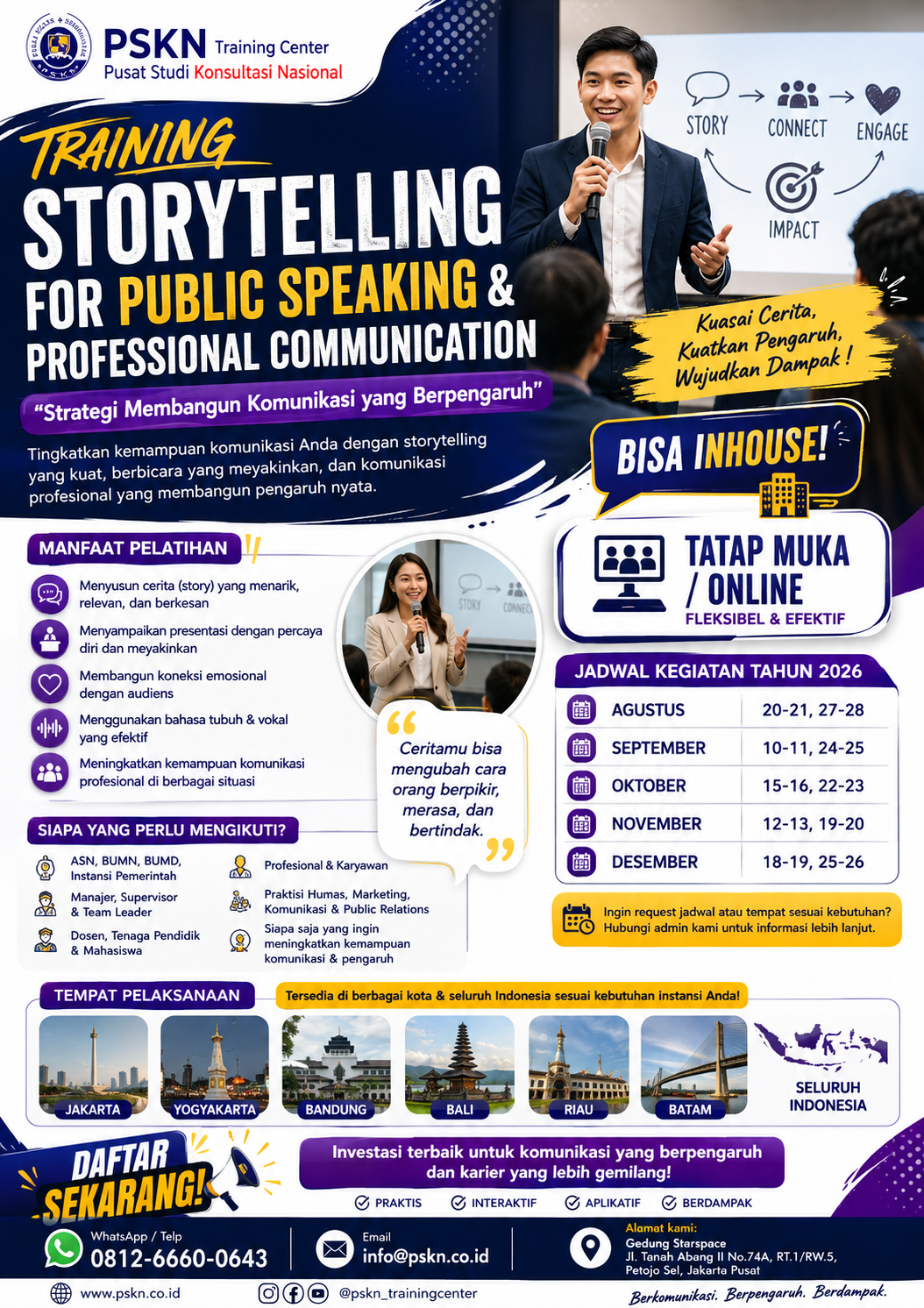 Training Storytelling for Public Speaking & Professional Communication: Strategi Membangun Komunikasi yang Berpengaruh