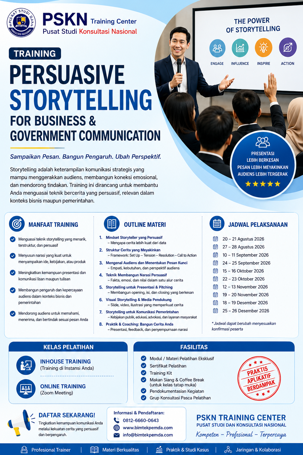 Training Persuasive Storytelling for Business & Government Communication