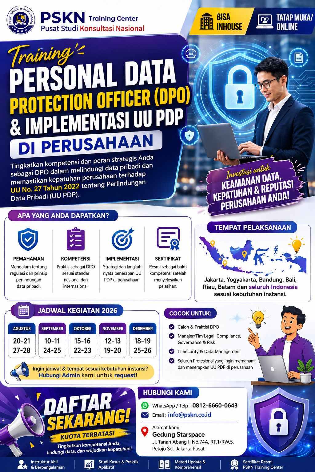 Training Personal Data Protection Officer (DPO) & Implementasi UU PDP di Perusahaan