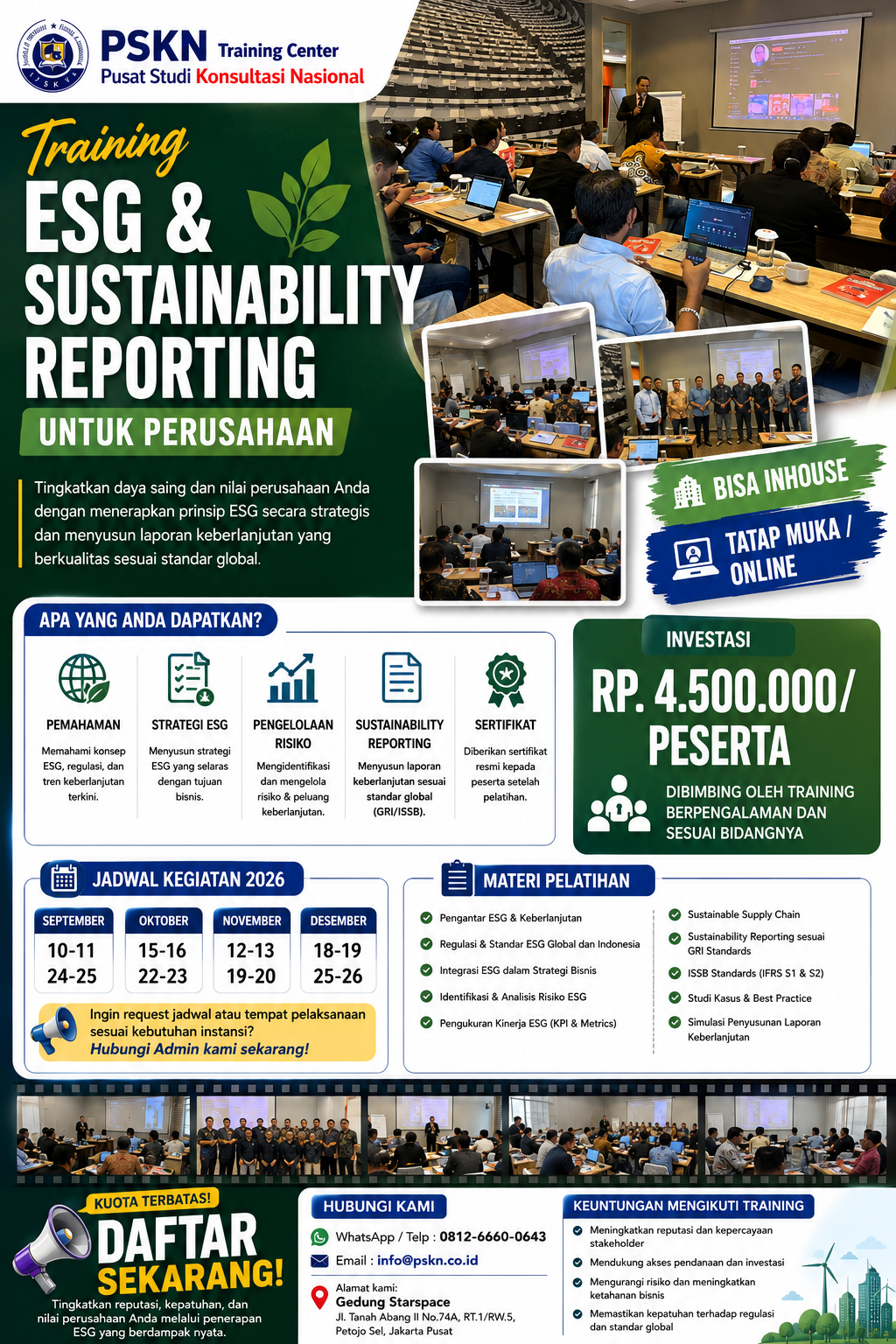 Training ESG & Sustainability Reporting untuk Perusahaan