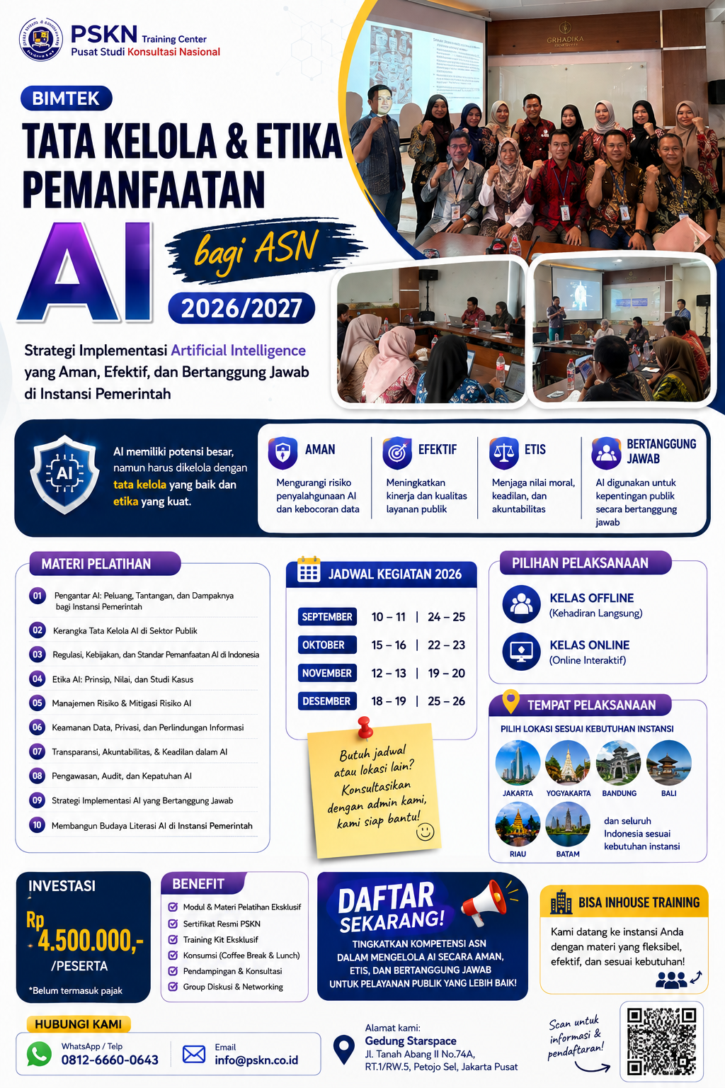 Bimtek Tata Kelola dan Etika Pemanfaatan AI bagi ASN 2026/2027: Strategi Implementasi Artificial Intelligence yang Aman, Efektif, dan Bertanggung Jawab di Instansi Pemerintah
