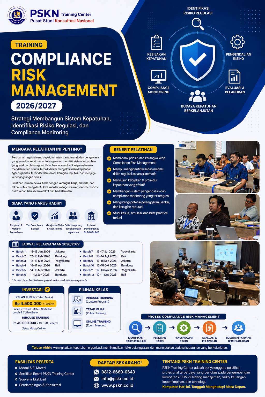 Training Compliance Risk Management 2026/2027: Strategi Membangun Sistem Kepatuhan, Identifikasi Risiko Regulasi, dan Compliance Monitoring