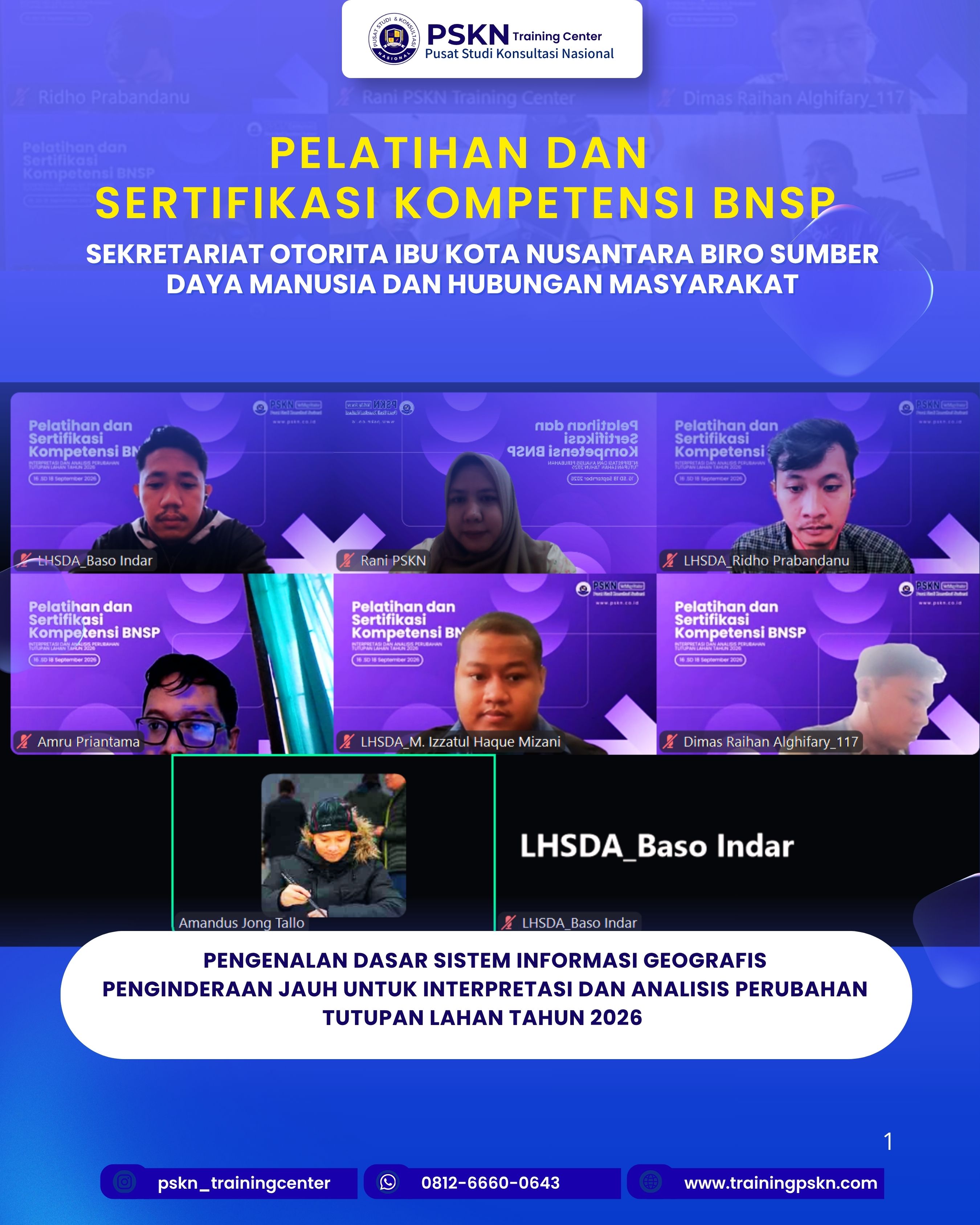 PSKN Gelar Pelatihan dan Sertifikasi Kompetensi BNSP Bidang Geospasial Bersama IKN